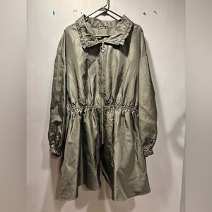SHEIN Plus Size Windbreaker Trench Jacket